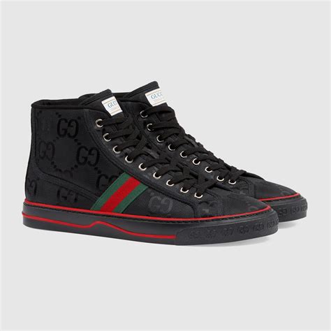 gucci shoes black high tops|gucci off the grid shoes.